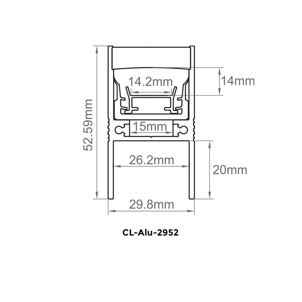 CL-ALU-2952 dimension